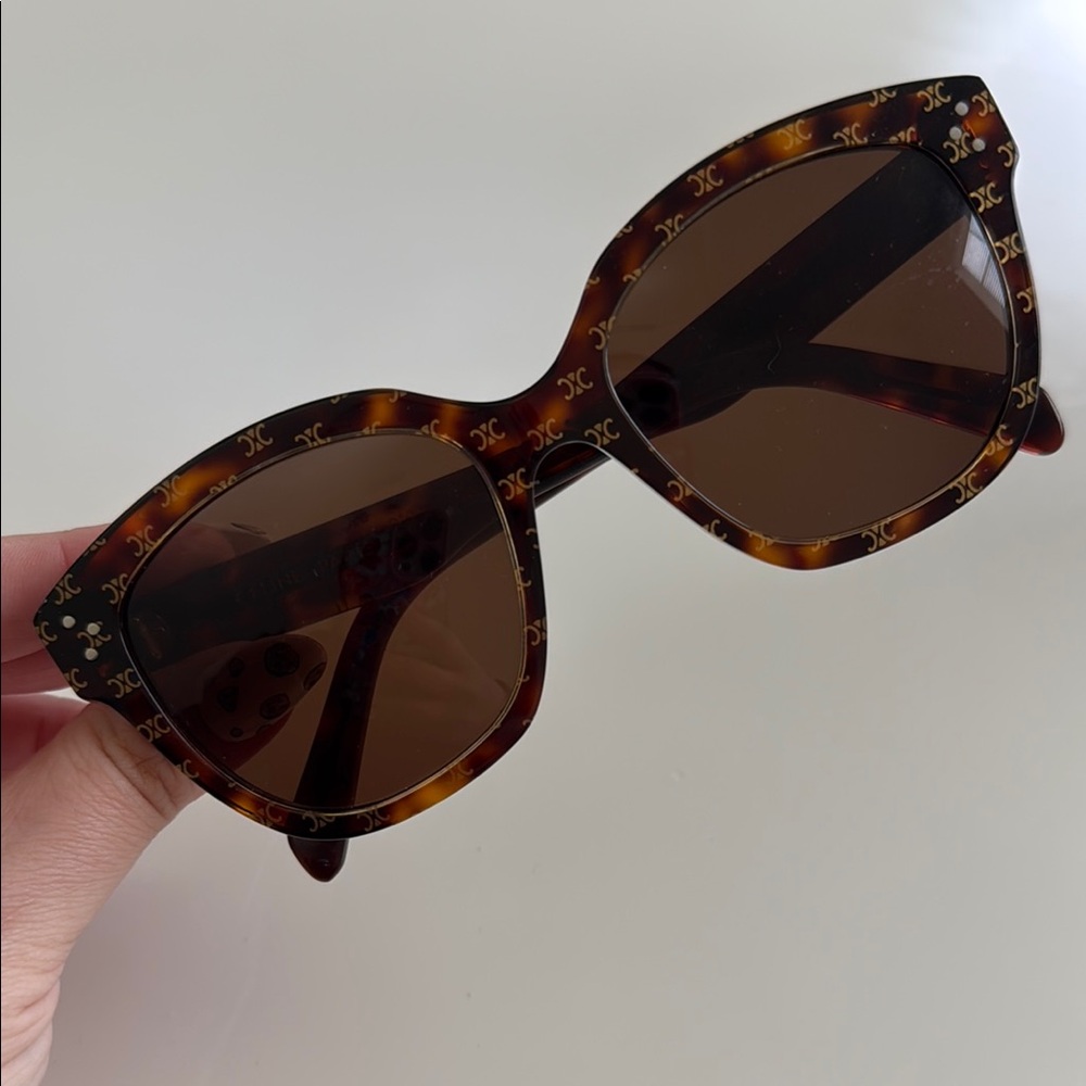 Celine Brown Oversized Cat-Eye Sunglasses
